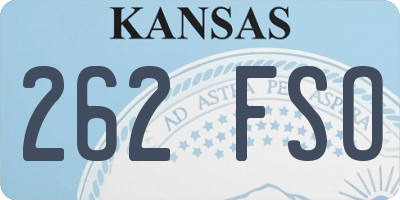 KS license plate 262FSO