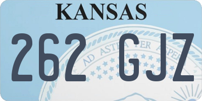 KS license plate 262GJZ