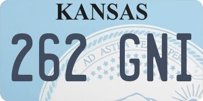 KS license plate 262GNI