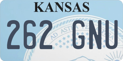 KS license plate 262GNU