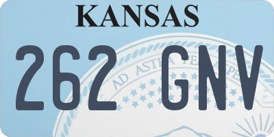 KS license plate 262GNV