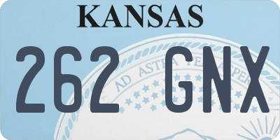 KS license plate 262GNX