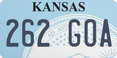 KS license plate 262GOA