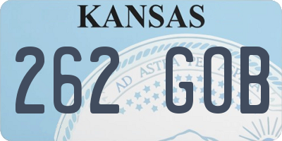 KS license plate 262GOB