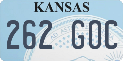 KS license plate 262GOC