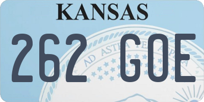 KS license plate 262GOE