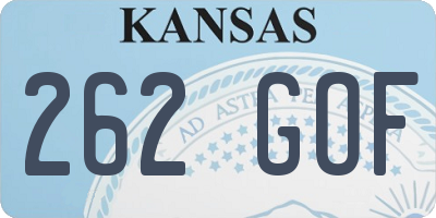 KS license plate 262GOF