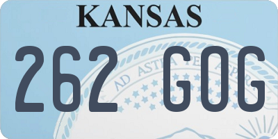 KS license plate 262GOG