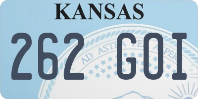 KS license plate 262GOI