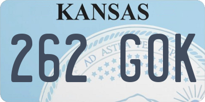 KS license plate 262GOK