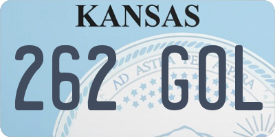 KS license plate 262GOL
