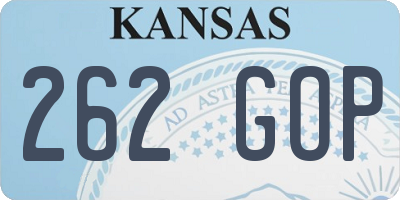 KS license plate 262GOP