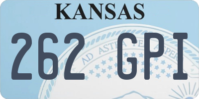 KS license plate 262GPI
