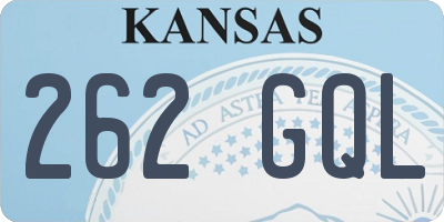 KS license plate 262GQL