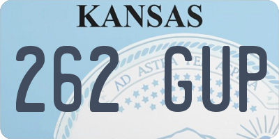 KS license plate 262GUP