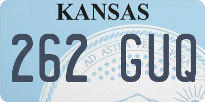 KS license plate 262GUQ