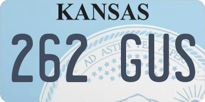 KS license plate 262GUS