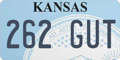 KS license plate 262GUT