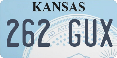 KS license plate 262GUX
