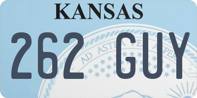 KS license plate 262GUY