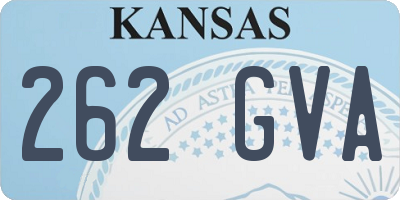 KS license plate 262GVA