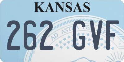 KS license plate 262GVF