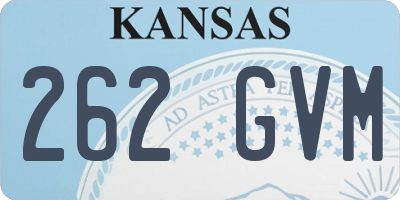 KS license plate 262GVM