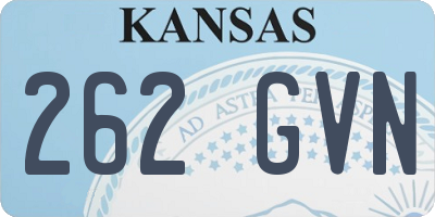 KS license plate 262GVN