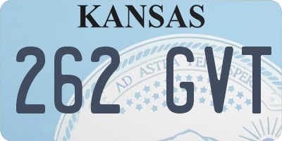KS license plate 262GVT