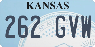 KS license plate 262GVW