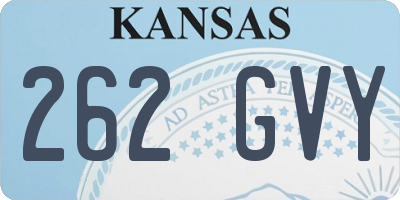 KS license plate 262GVY