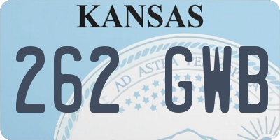 KS license plate 262GWB