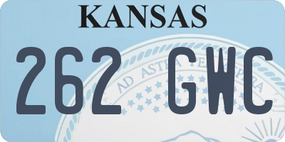KS license plate 262GWC