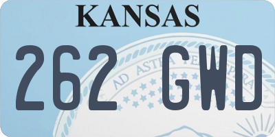 KS license plate 262GWD