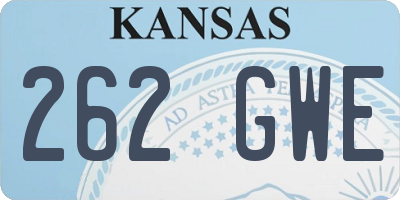 KS license plate 262GWE