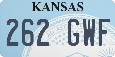 KS license plate 262GWF