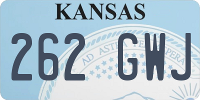 KS license plate 262GWJ