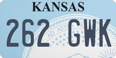 KS license plate 262GWK