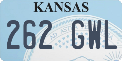 KS license plate 262GWL