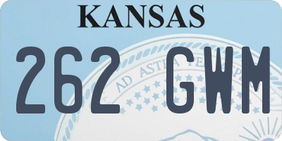 KS license plate 262GWM
