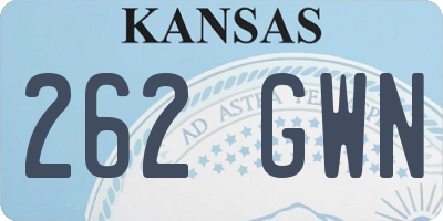 KS license plate 262GWN