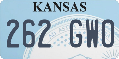 KS license plate 262GWO