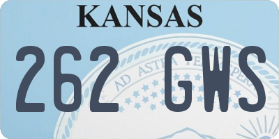 KS license plate 262GWS