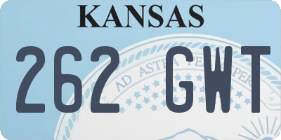 KS license plate 262GWT