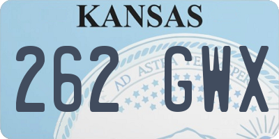 KS license plate 262GWX