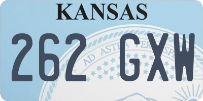 KS license plate 262GXW