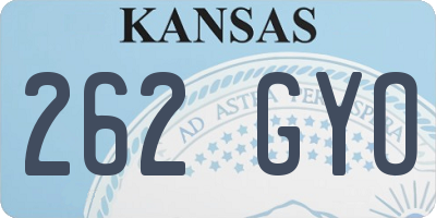 KS license plate 262GYO