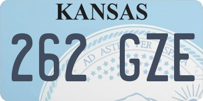 KS license plate 262GZE