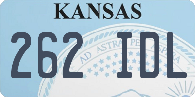 KS license plate 262IDL