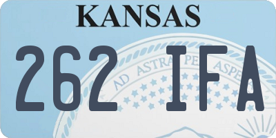 KS license plate 262IFA
